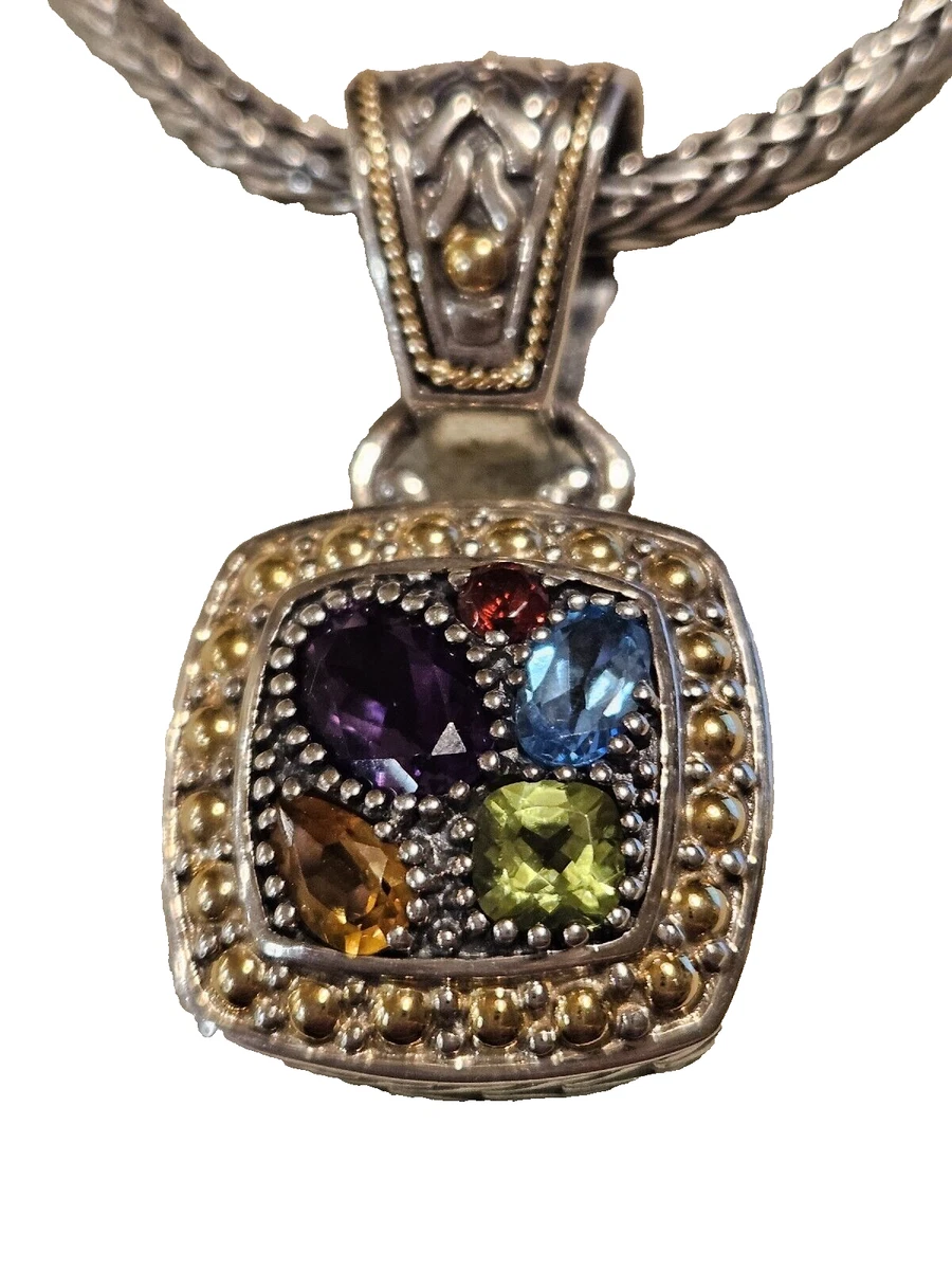 EFFY Balissima Byzantine Style Necklace Multi Stone Sterling