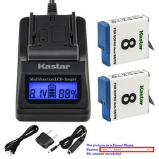 Kastar Battery LCD Fast Charger for GoPro AHDBT-801 Hero 8 GoPro HERO8 Silver