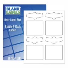 Blank Beer Bottle & Neck Labels Home Brewing. Self Print Brew Label Matte White