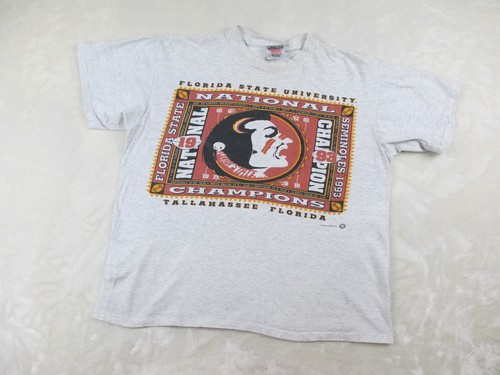 Camicia VINTAGE Florida State Seminoles uomo grande grigia FSU calcio NCAA* - Foto 2 di 15