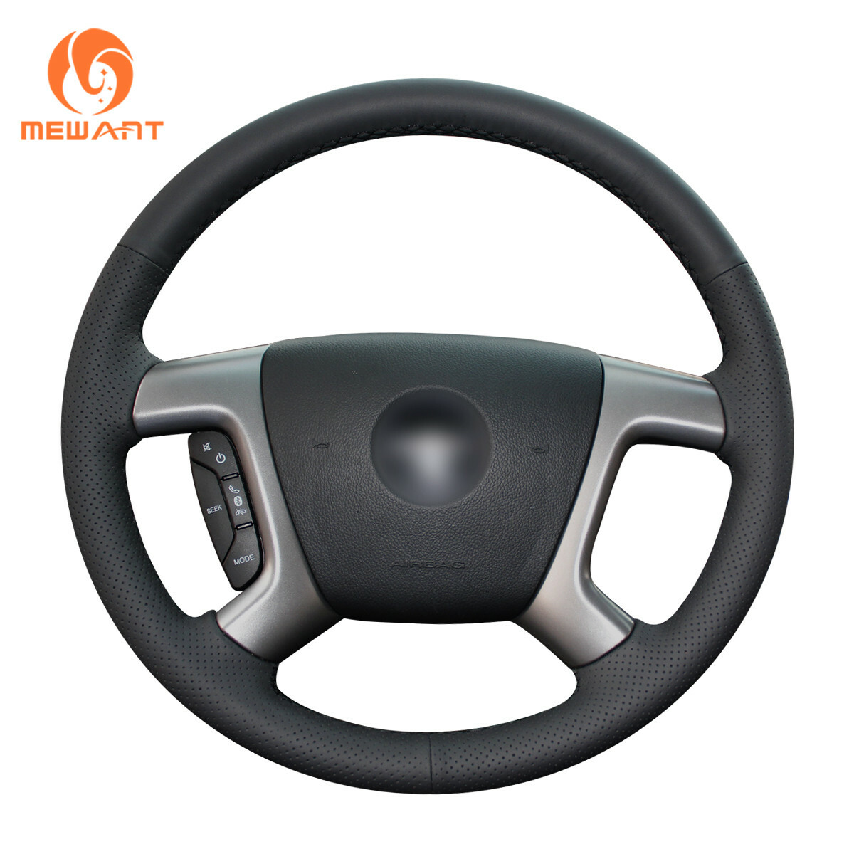 Black PU Leather Car Steering Wheel Cover for Holden Captiva (7 Seats) 2006-2015