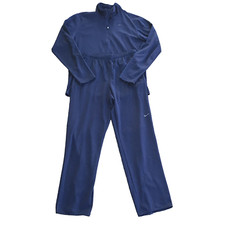 NIKE Fit Dry BASKETBALL TRACK SUIT JACKET 1/4 Zip  PANTS SET Blue Large