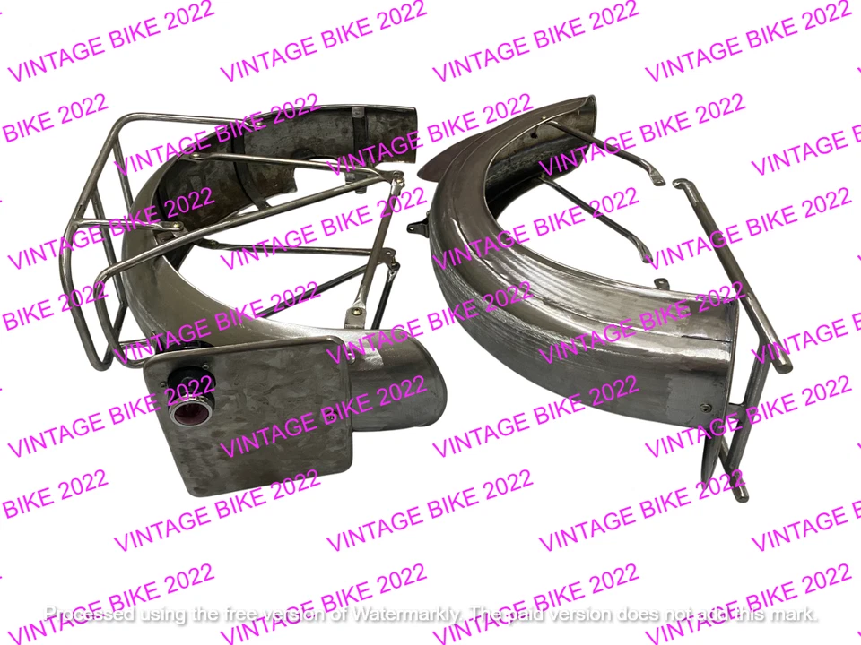 JUEGO GUARDABARROS AJS 1930 MODELO R8 500CC ACERO CRUDO + SOPORTE Y LUZ TRASERA / AJUSTE F Foto 2 de 4