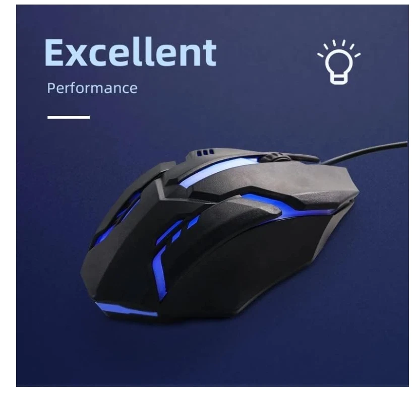 Wired Gaming Mouse RGB LED Backlight USB Wired 7200 DPI Gamer - Image 4 of 4