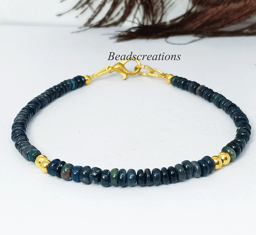 Bracciale Bole Oro Opale Nero Bracciale Argento Sterling 925 Regalo Per Lei - Foto 10 di 10