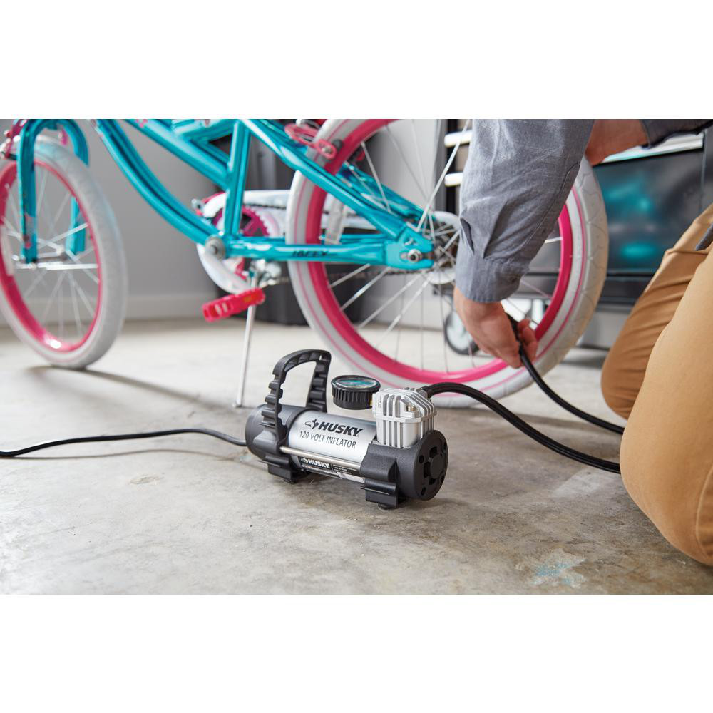 NEW Husky Electric Air Tire Pump 120V Inflator Auto Bike Car Truck Compressor