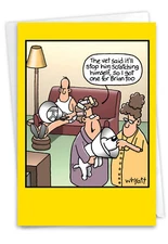 1 Funny Birthday Card with Envelope - Stop Scratching Tim Whyatt 8304