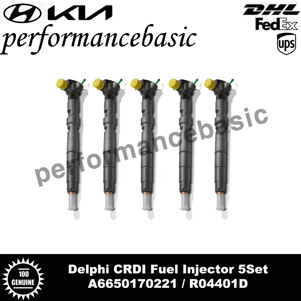 New Delphi CRDI Fuel Diesel Injector A6650170221 R04401D 5P Set for Ssangyong