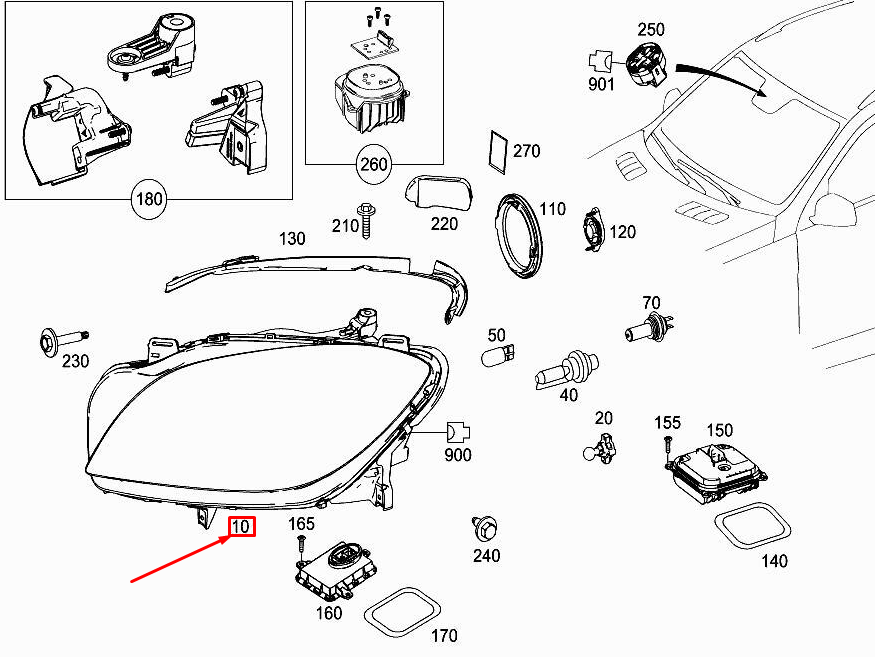 MERCEDES Ml W166 Right Driver Side Halogen Headlight Genuine  