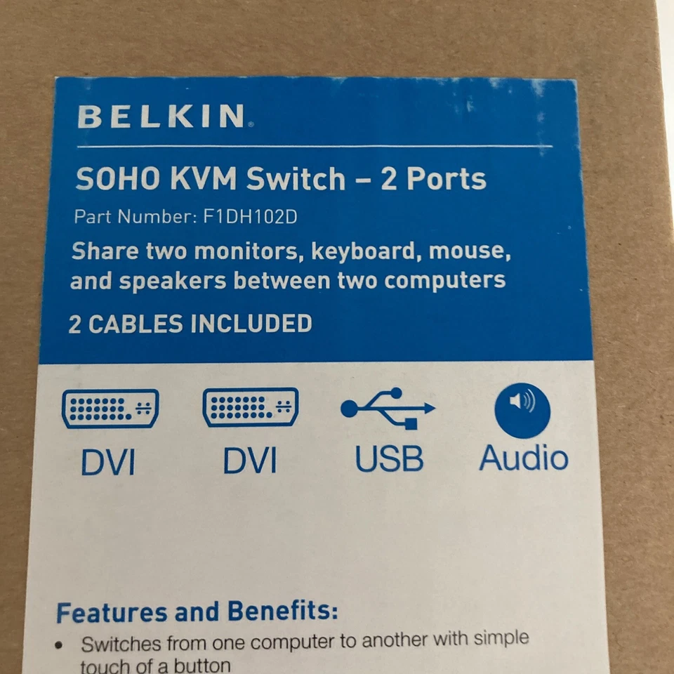 Belk in Soho KVM switch 2 ports - Image 2 of 2