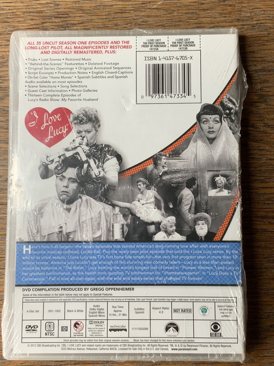I Love Lucy The Complete First Season DVD Disc Set CBS