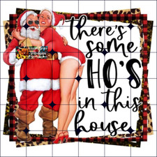 Sublimation Print Christmas Santa Leopard Ready to Press Heat Transfer