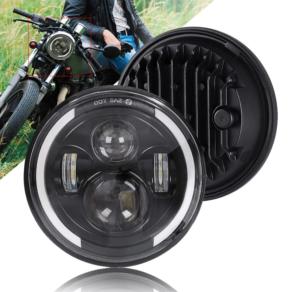Faros proyectores LED para motocicleta de 7 pulgadas para Triumph Bonneville T100 Foto 3 de 4