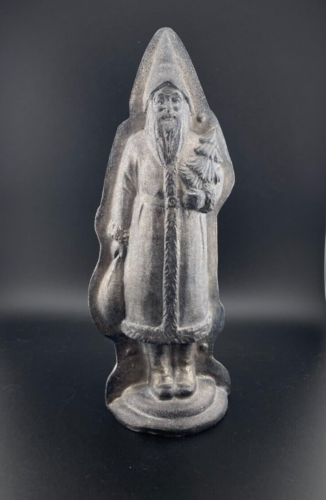 Father Christmas Poly Resin Pewter color Antique Look Christmas - Picture 1 of 5