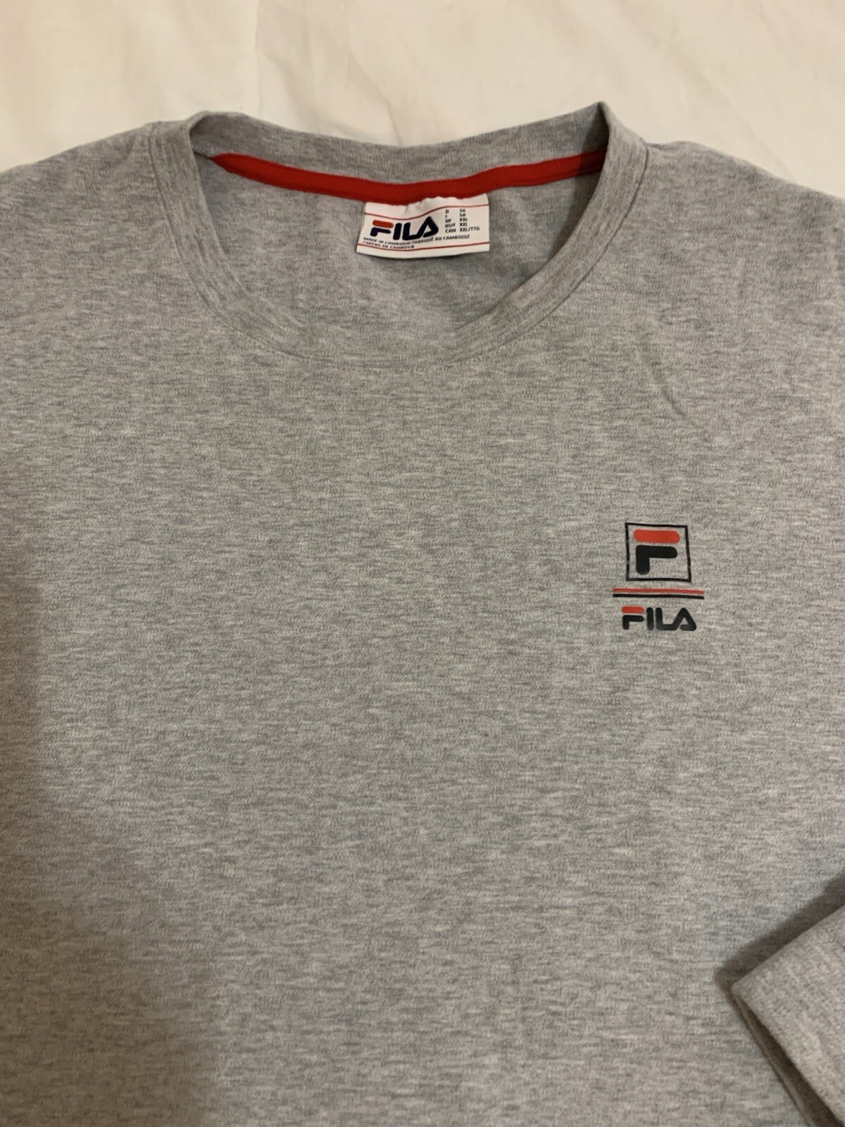 T shirt uomo FILA manica lunga pesante taglia XXL