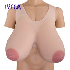 IVITA 21XL Big Nipple Silicone Breast Forms Drag Queen Huge Realistic Boobs