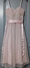 Aidan Mattox Dress Lined Shimmering Small pleated Bodice Sleeveless Ribbon Belt