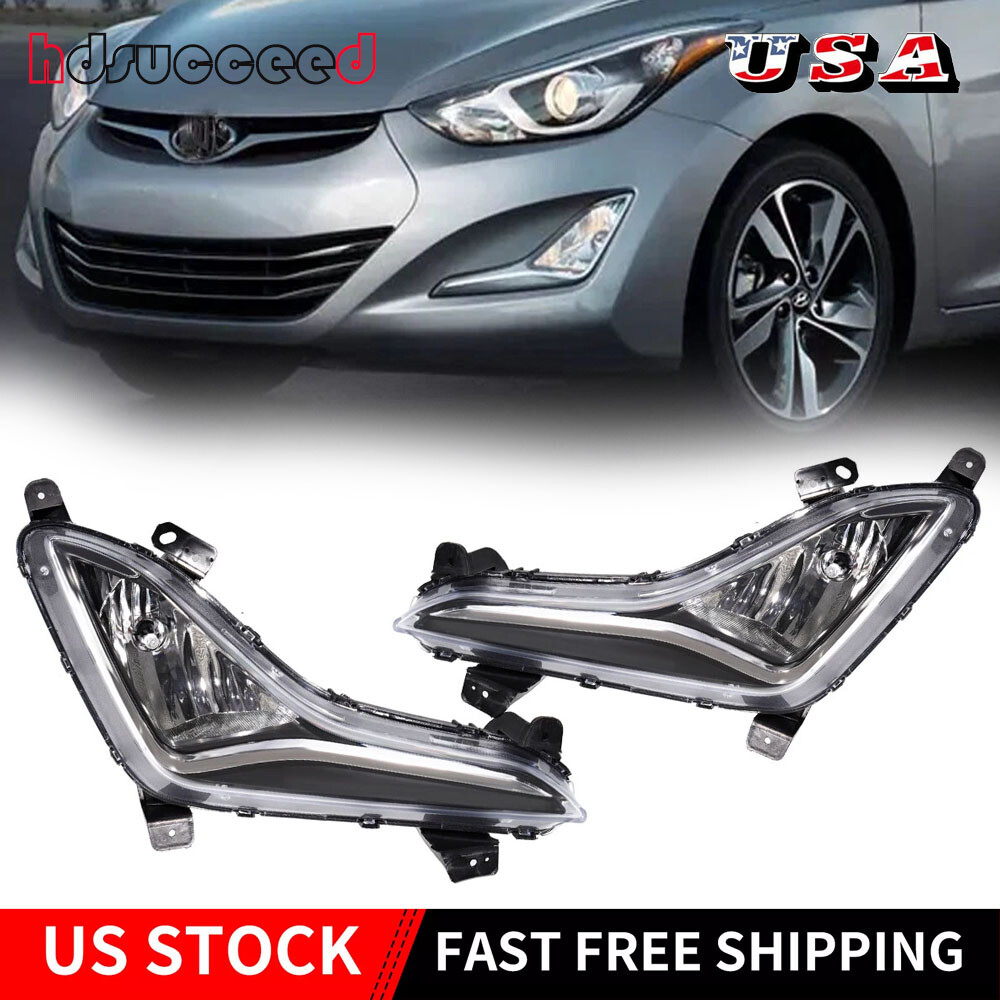 Fog Lamp Lights Set Fits Hyundai Elantra 2013 2014 2015 2016 2017 Left & Right