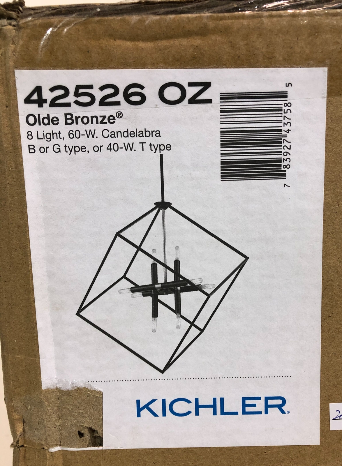 Kichler CARTONE Pendant 8lt Olde Bronze 