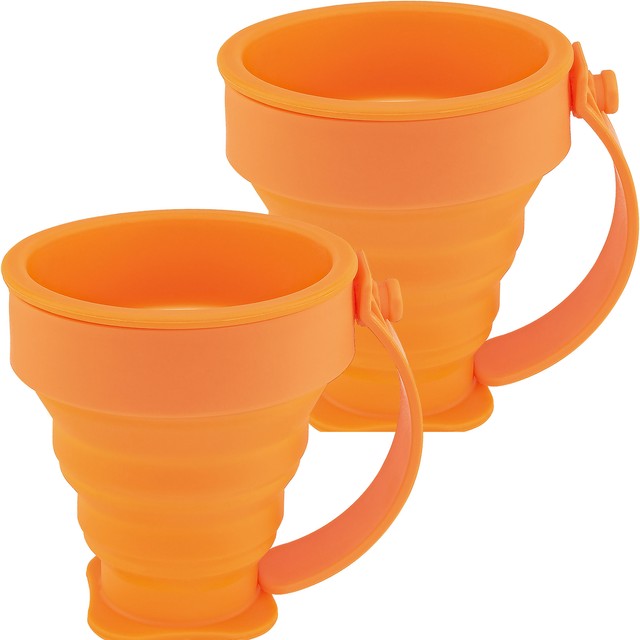 Collapsible Silicone Cups Foldable Expandable Drinking Cup Travel Camping 2 Pack eBay