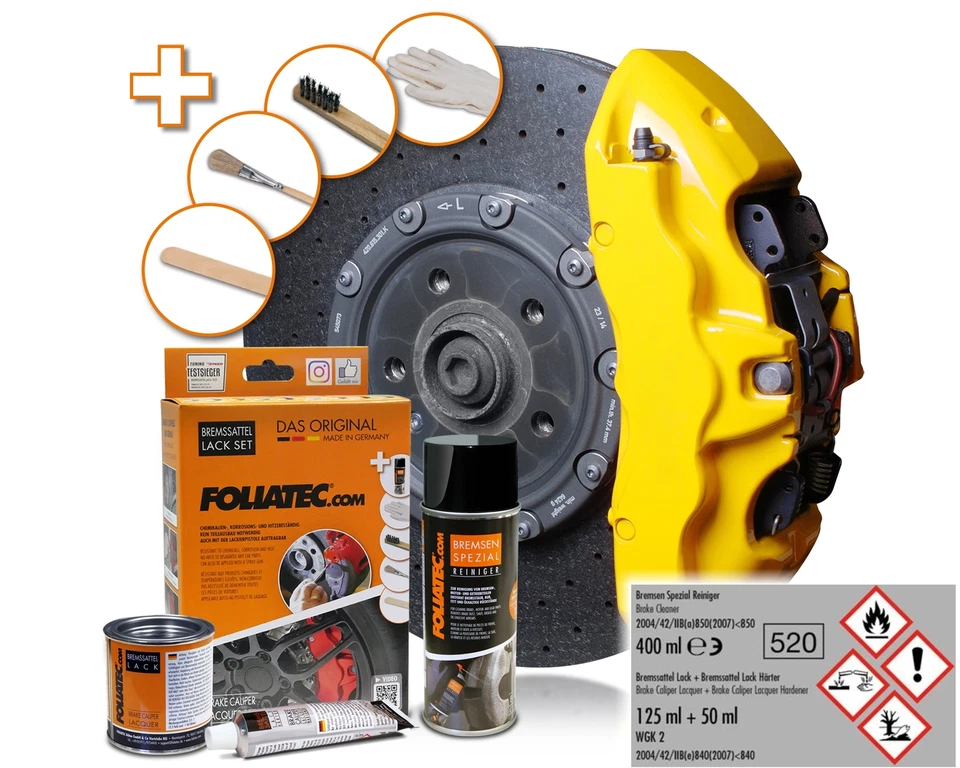 FOLIATEC Bremssattellack 2161 SPEED GELB Bremssattel Lack Bremssattelfarbe Farbe