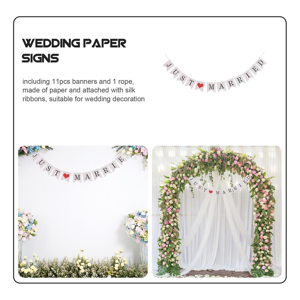 Wedding Bunting Banner Aisle Decoration Car Set with Silk Ribbon eBay