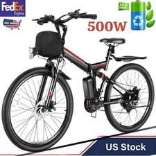 26inch Foldable Bicycle with Double Disc Brakes  LCD Display 21 Speed 22MPH 
