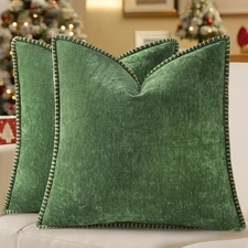 decorUhome Christmas Chenille Soft Throw 18" x (Pack of 2), Forest Elf 