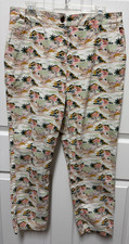 Boden ankle Pant size 10 city scape Vacation High Waist neutral colors stretch