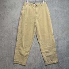 Vintage Abercrombie  Fitch Khaki Pants Mens Size 32L Tan Straight Baggy Y2K