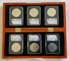 2021 6-pc Morgan & Peace Silver Dollar Set NGC MS70 First Strike Miles Standish