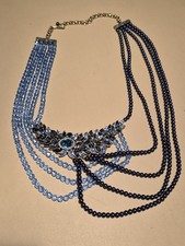 Heidi Daus Aqua and Dark Blue Multi Strand Ne...