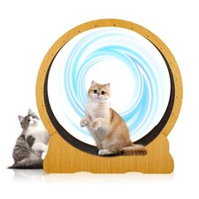 38 inch Large Cat Treadmill for Indoor Natural Wood Cats Exerciser Wheel Toy