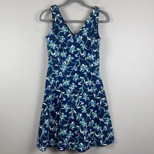 Draper James Womens Floral Dress Sz 0 Blue Graceland Cocktail Easter Party Boho