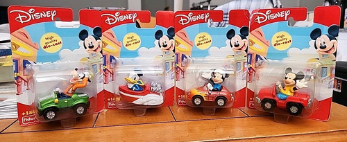 2000 Fisher Price Disney Die-Cast Car Lot of 4 New In Package