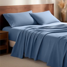 Flannel Sheet Set Full 100 Cotton Double Brushed Deep Pocket Coronet Blue Bare
