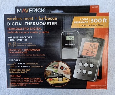 Maverick Wireless Meat, Barbecue, Oven, Smoker Thermometer 300 Ft Range LW-377 
