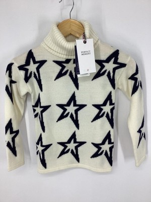 PERFECT MOMENT KIDS STAR DUST SWEATER  SNOW WHITE/NAVY STAR  RRP £170 IB