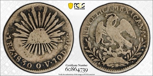 1830 Zs OV Mexico 1 Real PCGS G06 Silver Coin Zacatecas Cap and Rays Missing S?