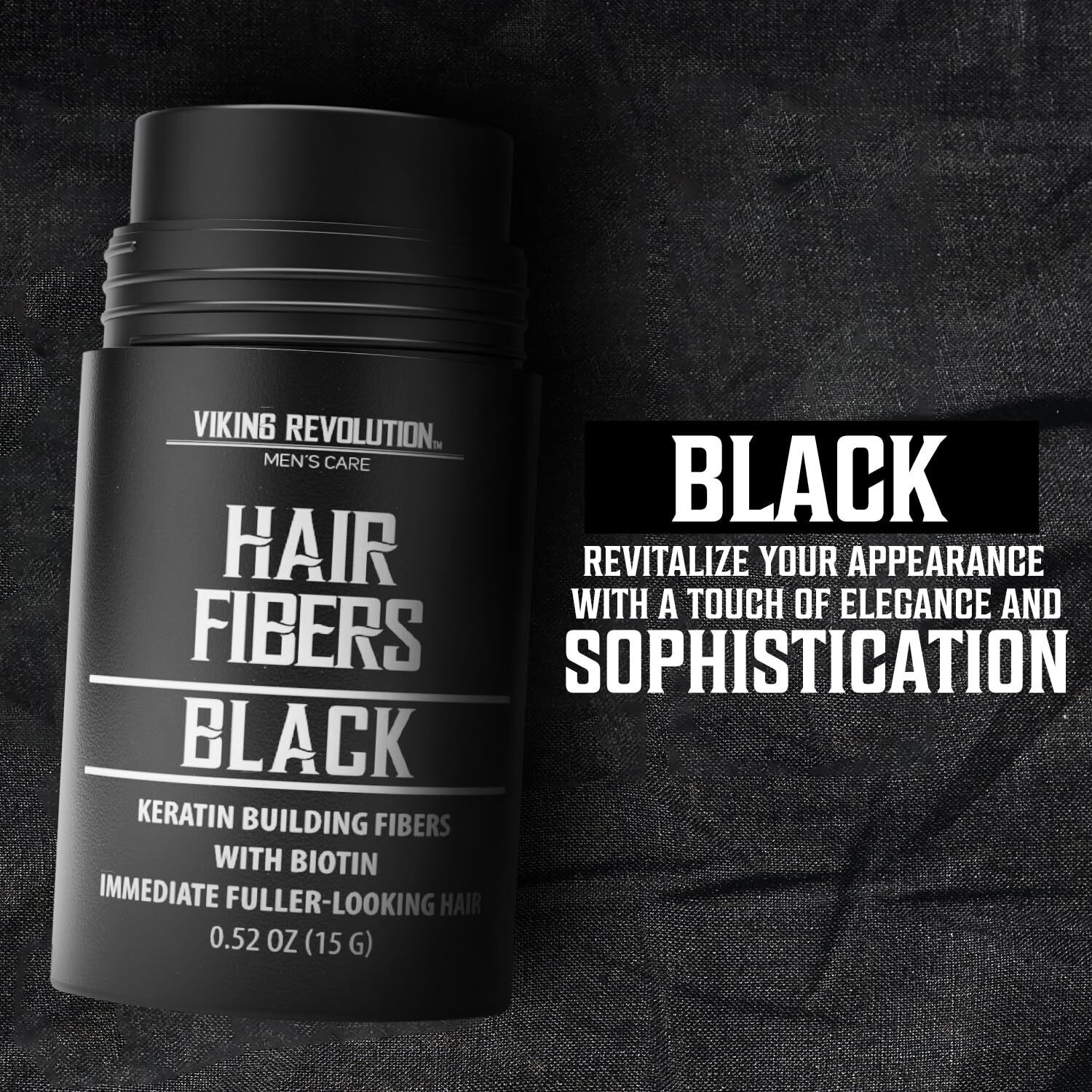 Black Hair Fibers for Thinning Hair Men - Thick Fiber for Bald Spot Cover Up