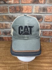 CAT Machinery Black Embroidered Logo Gray Mesh SnapBack Hat