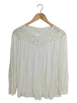 H&M Pull Femme Blanc Dentelle en Viscose Élégant (EU 38, INT M) - Photo 1/3