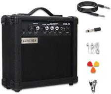 20W Electric Bass Amplifier Black Bass Amp Portable Travel Beginner Practice Hea