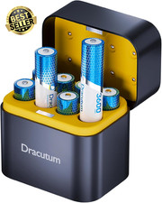 8 Pack AA 1.5V Lithium Rechargeable Batteries 3600mWh w/ Charger & Storage Box