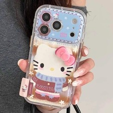 Luxury Cute Flower Lens Leather Scarf KT Case Phone Case For iPhone 17 Pro Max 1