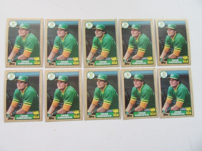 1987 Topps Jose Canseco All Star Rookie Card #620 Lot of (10) NR-MINT or Better
