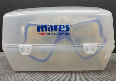 Mares X-Vision Dive Mask  411015 Clear Blue & Case - Made in Italy