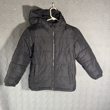 Swiss Tech Jacket Boys Size Medium 8 Black Hooded Polyester
