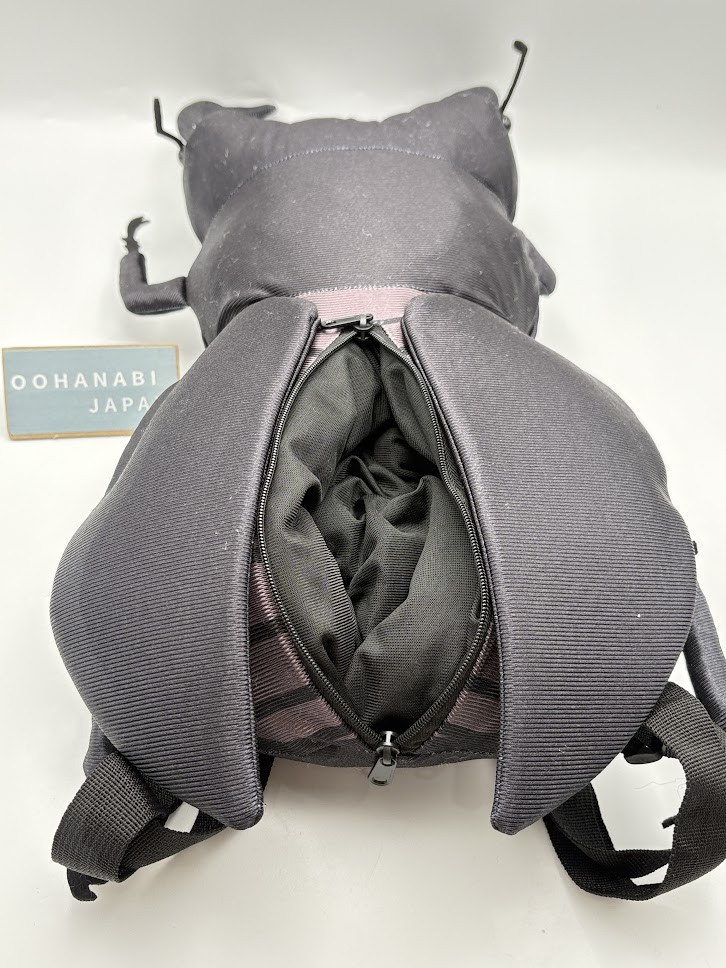 Insect Plush Backpack For Kids - Giant Stag Beetle & Rhinoceros Beetle Design, Fun Polyester Bag