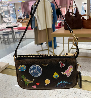 Coach Plaza Bag 18 Rexy Leather Brown Shoulder Bag CEG45 Sticker